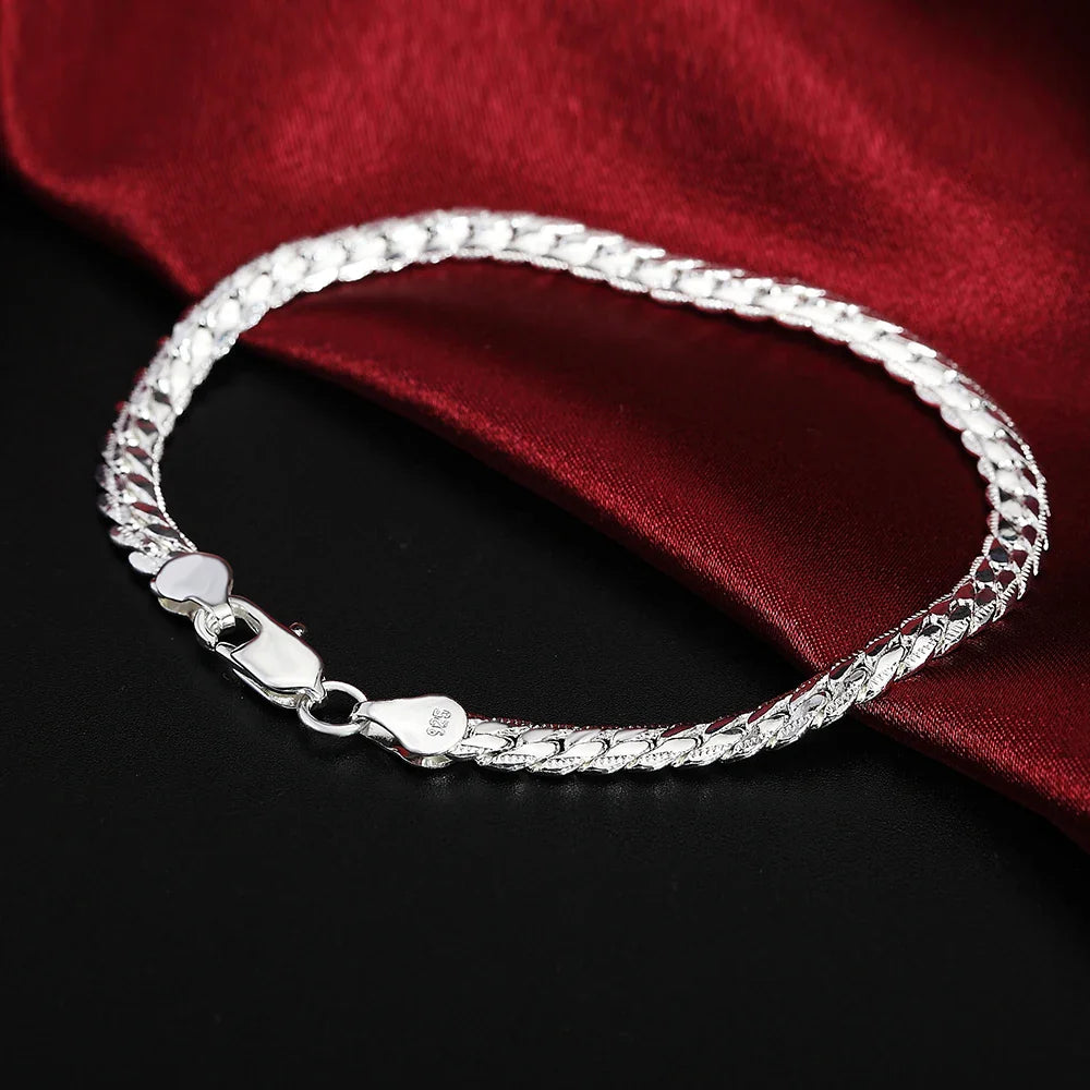 Bracelete Cordão Torcido em Prata 925