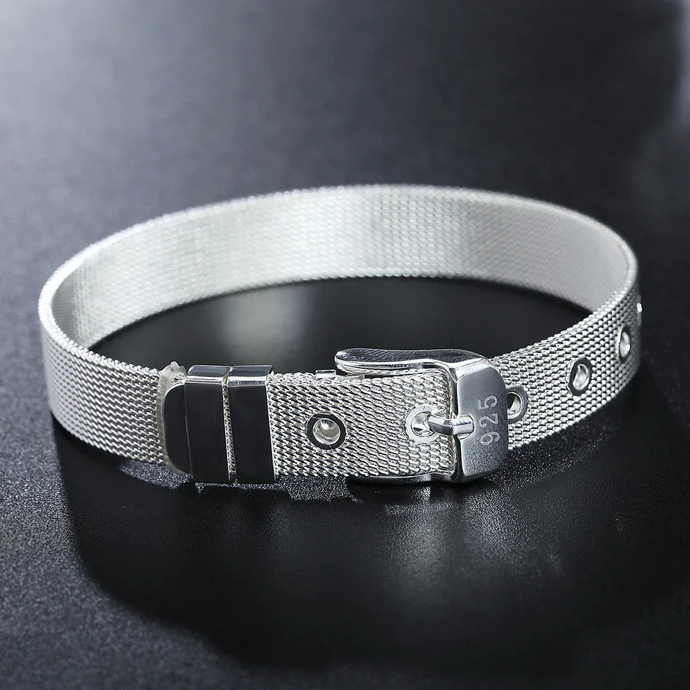 Bracelete Cordão Torcido em Prata 925