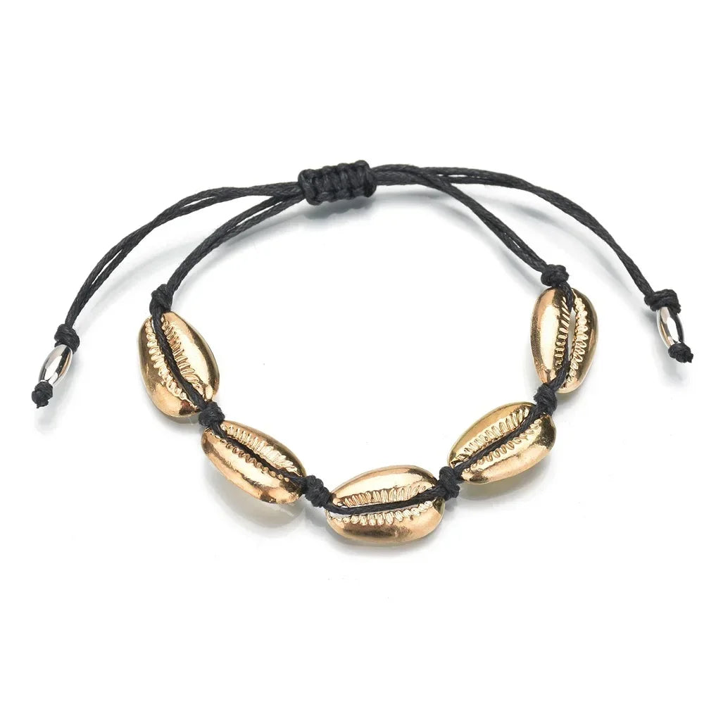 Bracelete Boêmio com Conchas Naturais