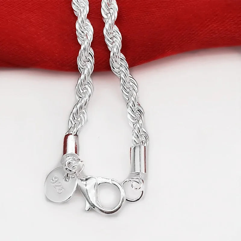 Bracelete Cordão Torcido em Prata 925