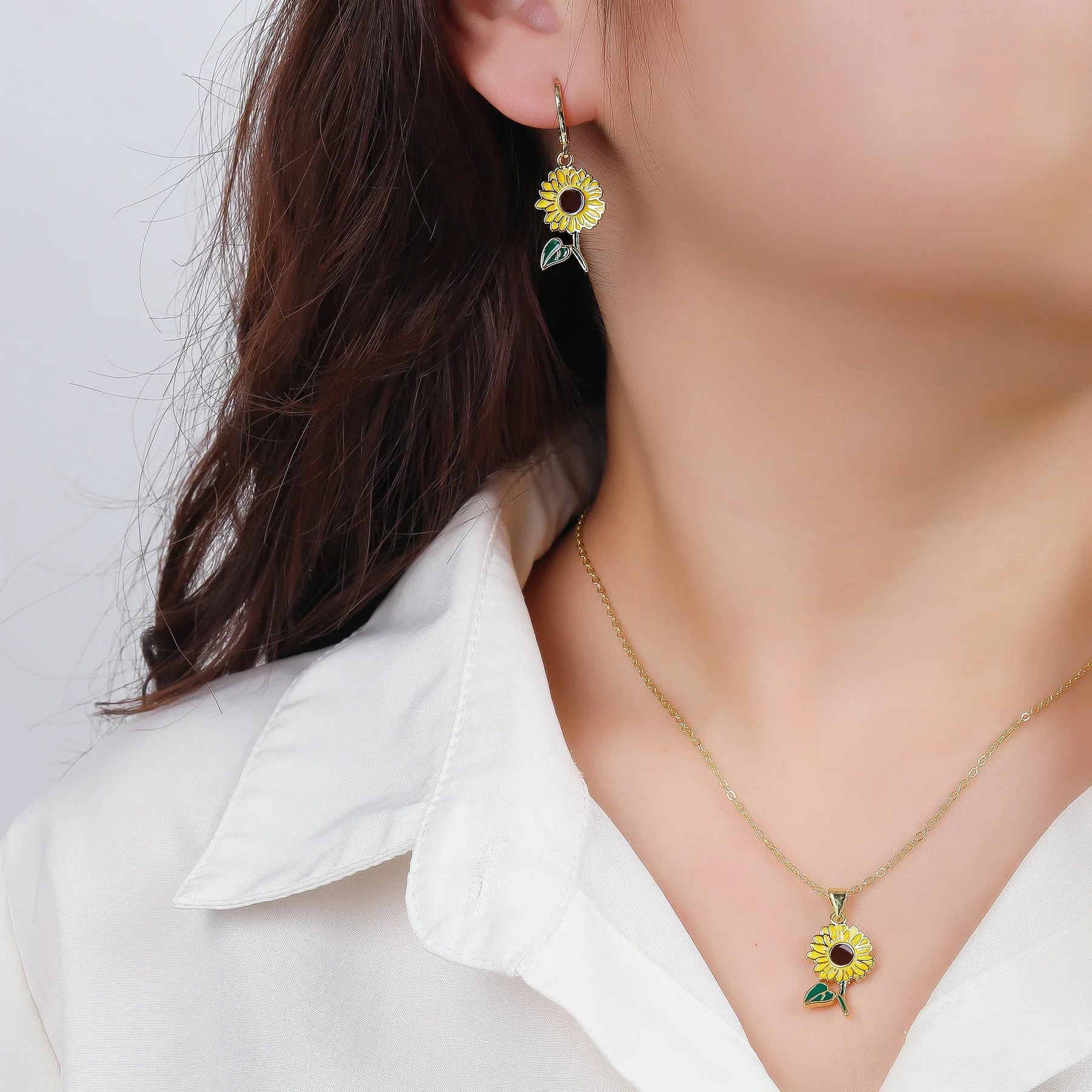 Conjunto colar e brinco elegance