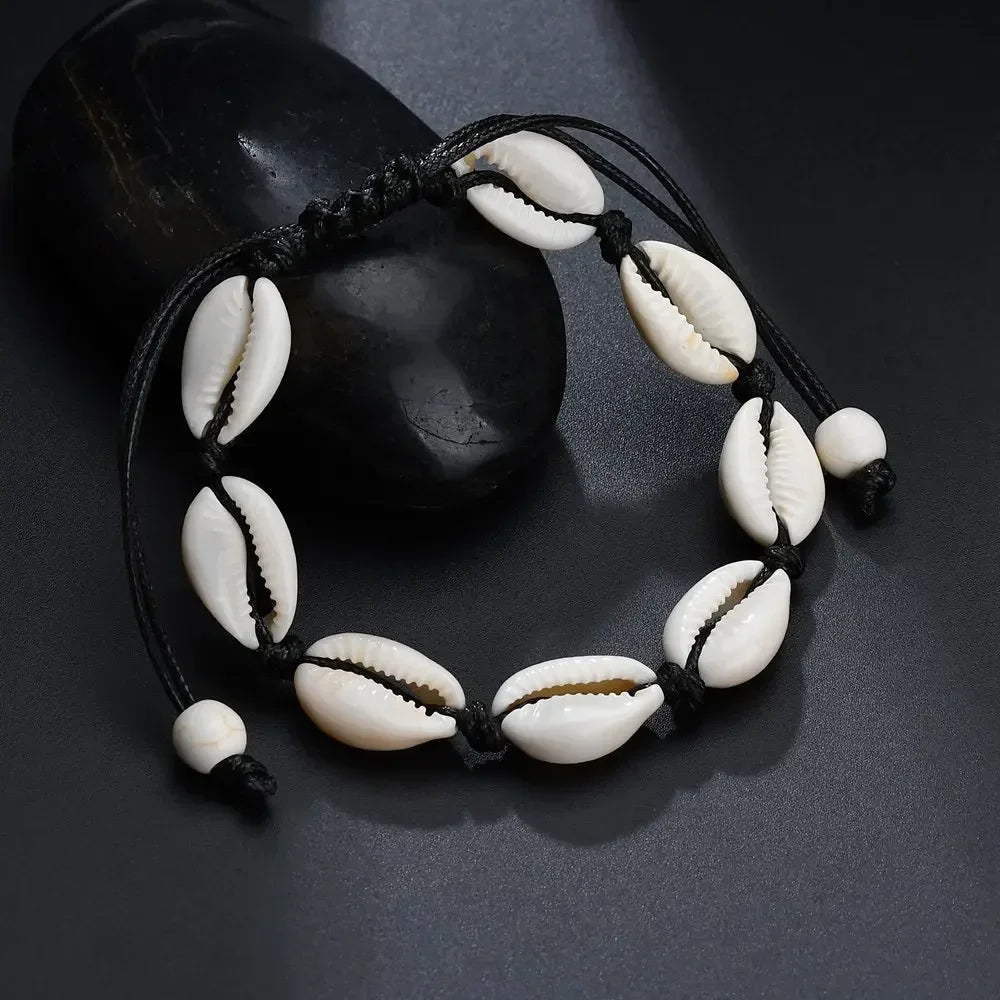 Bracelete Boêmio com Conchas Naturais