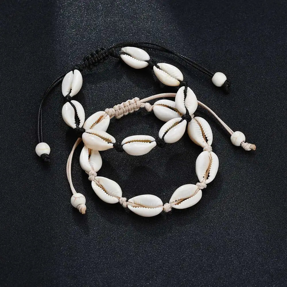 Bracelete Boêmio com Conchas Naturais