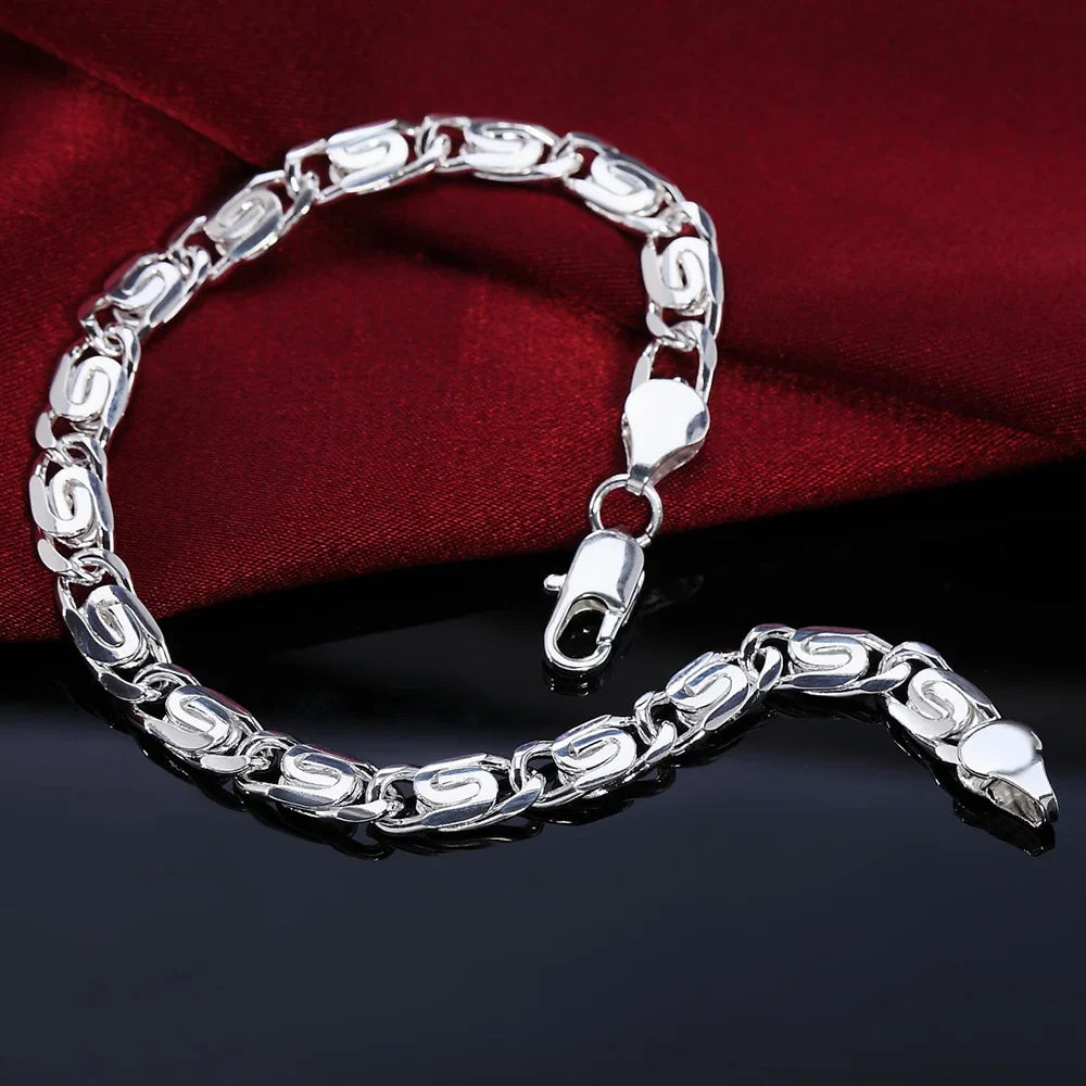 Bracelete Cordão Torcido em Prata 925