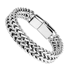 Bracelete Trançado de Aço Inoxidável com Fecho Magnético