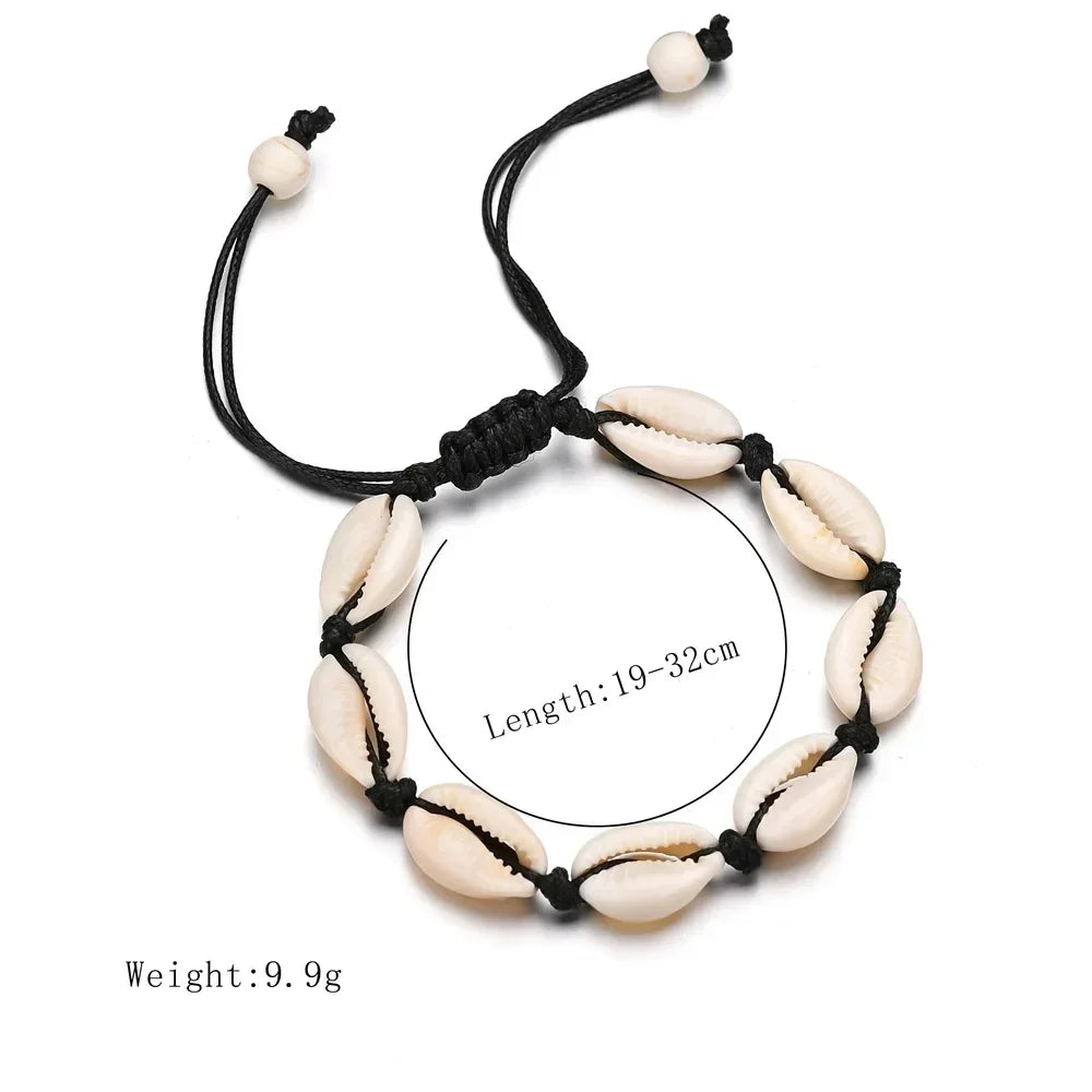 Bracelete Boêmio com Conchas Naturais