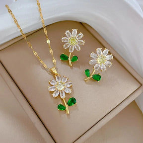 Conjunto colar e brinco elegance