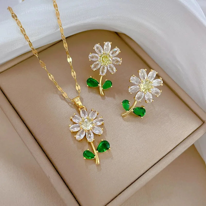 Conjunto colar e brinco elegance